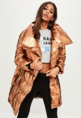 missguided bronze metallic padded jacket – glamorous winter coats