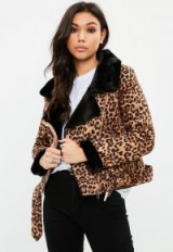 missguided brown animal print aviator jacket – glamorous leopard prints