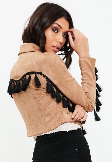 missguided brown tassel biker jacket ~ cool weekend style jackets - flipped