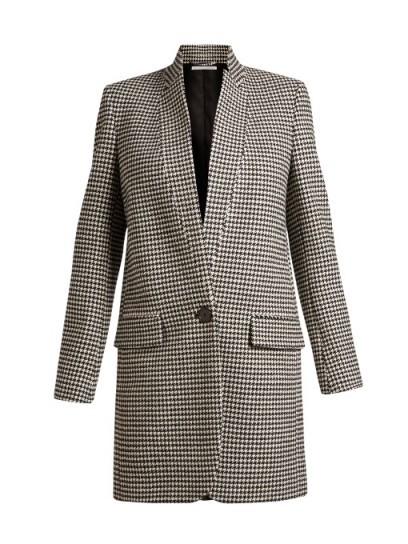 STELLA MCCARTNEY Bryce single-breasted hound’s-tooth coat ~ houndstooth check print coats