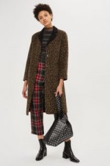 TOPSHOP Buttoned Seam Leopard Print Coat – animal printed coats – glamorous winter style