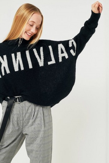 Calvin Klein Jeans Dolman Sleeve Logo Jumper / designer jumpers - flipped