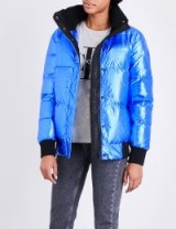 CALVIN KLEIN Ohara metallic puffer jacket ~ metallic blue padded jackets
