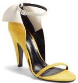 CALVIN KLEIN 205W39NYC Cammy Sandal sunflower/white suede / yellow winged ankle strap shoes