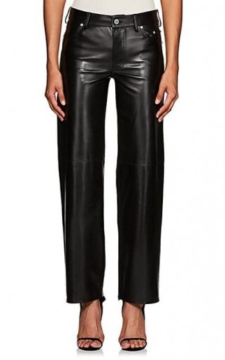 CALVIN KLEIN 205W39NYC Leather Jeans ~ stylish black trousers - flipped