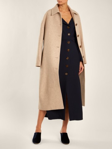 KHAITE Carolina single-breasted wool coat ~ classic beige coats