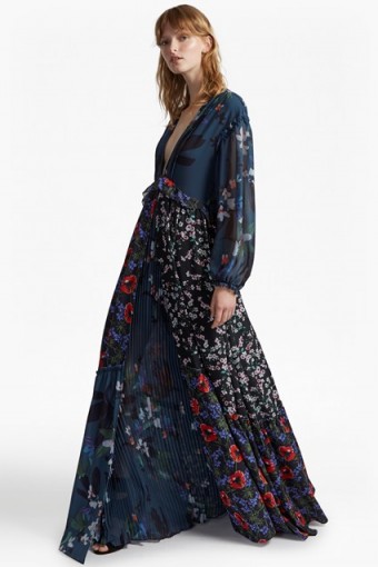 FRENCH CONNECTION Celia Mix V Neck Floral Maxi Dress ~ mixed floral prints