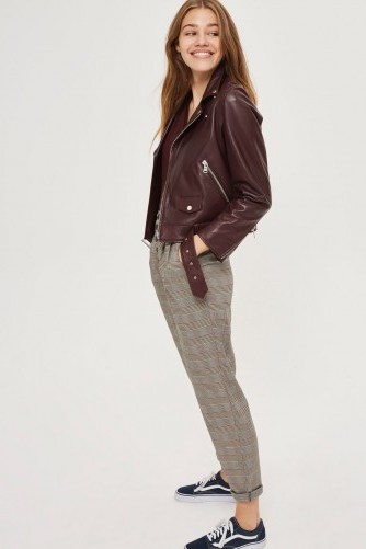 Topshop Checked Button Trousers | check print pants - flipped
