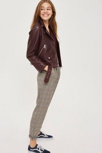 Topshop Checked Button Trousers | check print pants