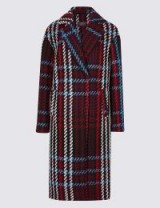 M&S COLLECTION Checked Coat ~ check print statement coats