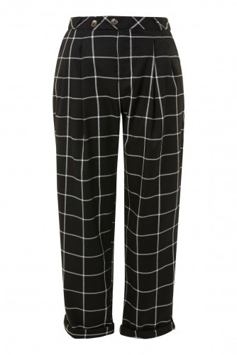 Topshop Checked Mensy Trousers | monochrome check print pants - flipped