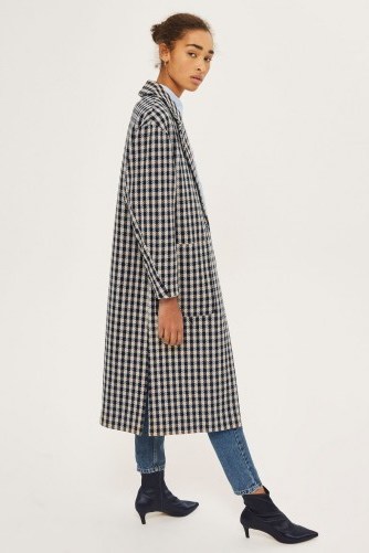 TOPSHOP Checked Side Split Coat / large dogtooth print coats - flipped