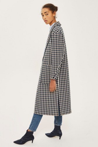 TOPSHOP Checked Side Split Coat / large dogtooth print coats