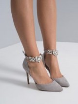 CHI CHI DANIELLE HEELS – grey embellished party shoes