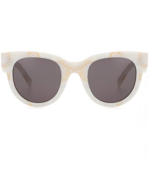 CÉLINE EYEWEAR Baby Audrey cat-eye sunglasses / marble-effect frames - flipped