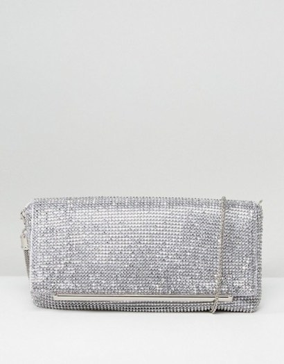 Coast Sparkle Clutch Bag ~ silver party bags - flipped