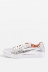 Topshop Cosmo Metallic Trainers | silver sneakers | sports luxe