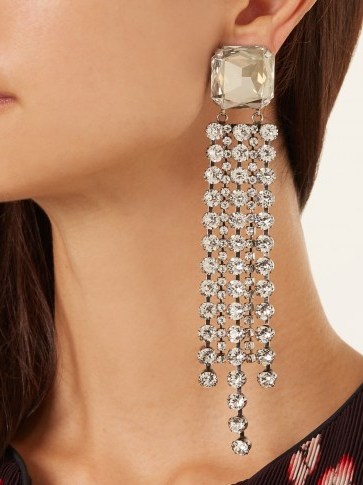 ISABEL MARANT Crystal-embellished clip-on earrings ~ statement jewellery - flipped