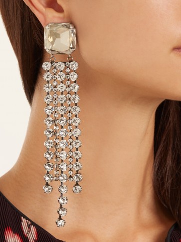 ISABEL MARANT Crystal-embellished clip-on earrings ~ statement jewellery