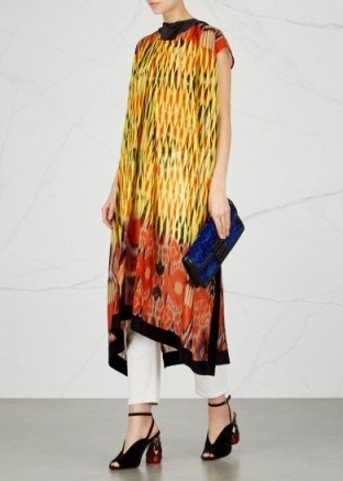 DRIES VAN NOTEN Dabor printed silk chiffon dress ~ multi-print kaftan style dresses ~ effortless elegance - flipped