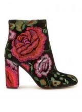 Miss Selfridge DARCIE Velvet Embroidered Boot ~ floral ankle boots