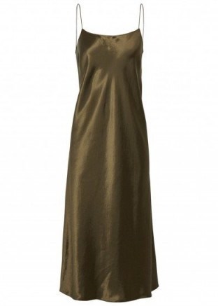 VINCE Dark brown satin dress | silky slip dresses - flipped