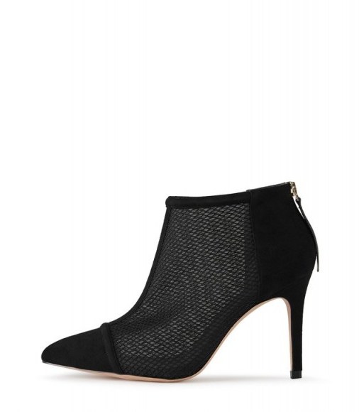 REISS DAVINA MESH-PANEL ANKLE BOOTS / black booties - flipped