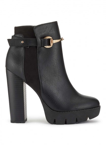 Miss Selfridge DEAL Cleated Platfrom Ankle Boots ~ chunky black ankle boot