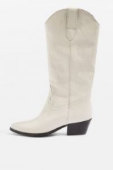 Topshop Devious Western Boots / long white cowboy boots