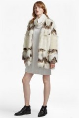 FRENCH CONNECTION DEVONNA MIX FAUX FUR COAT ~ glamorous winter coats