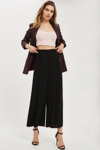Topshop Diamante Side Stripe Palazzo | black embellished trousers | wide leg cropped pants - flipped