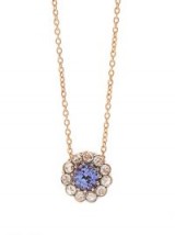 SELIM MOUZANNAR Diamond, tanzanite & pink-gold Beirut necklace ~ small diamond pendants