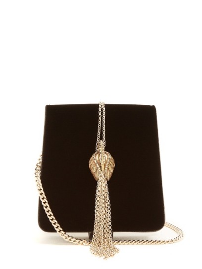 LANVIN Discret swan-embellished velvet bag ~ small luxe bags