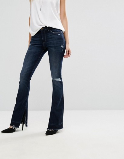 DL1961 Bridget Bootcut Jean with Raw Frayed Hem | distressed jeans