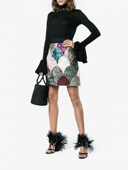 Dolce & Gabbana A-Line Jacquard Mini-Skirt ~ beautiful Italian fashion ~ patchwork skirts