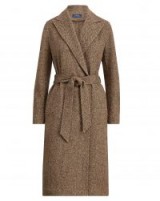 POLO RALPH LAUREN Donegal Tweed Open-Front Coat / classic belted wrap coats