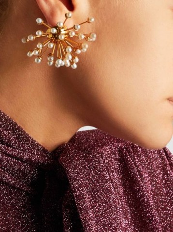ELLERY‎ Gold-Plated Freshwater Pearl Earrings ~ statement jewellery