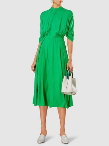 EMILIA WICKSTEAD‎ Moya Midi Dress ~ green high neck dresses ~ effortless style - flipped