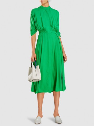 EMILIA WICKSTEAD‎ Moya Midi Dress ~ green high neck dresses ~ effortless style