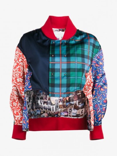 Esteban Cortazar Patchwork Bomber Jacket ~ check print jackets ~ multi-printed fashion - flipped