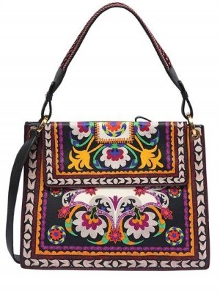 ETRO PRINTED LEATHER SHOULDER BAG – floral handbags - flipped