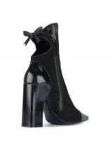 FABRIZIO VITI bow embellished point toe boots / chunky heel cut out boot