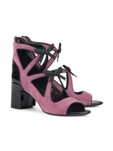 FABRIZIO VITI cut out bow sandals / chunky heeled shoes
