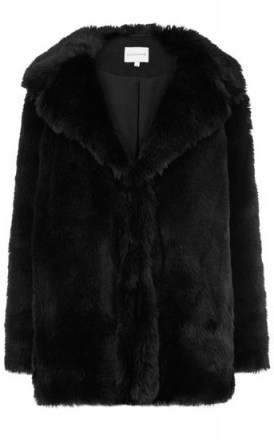 Warehouse FAUX FUR COAT | glamorous black coats | glam winter jackets - flipped