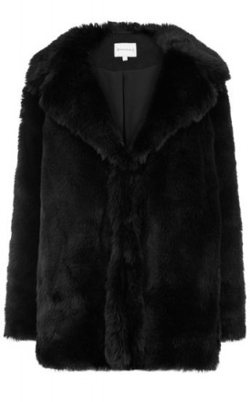 Warehouse FAUX FUR COAT | glamorous black coats | glam winter jackets