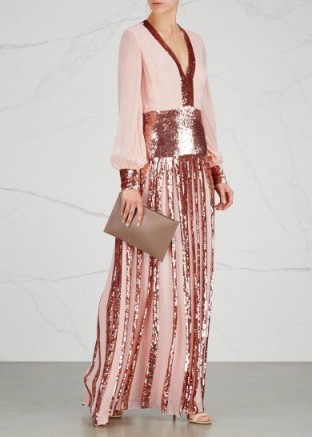 TEMPERLEY Filigree sequinned chiffon gown ~ pink statement gowns ~ occasion luxe