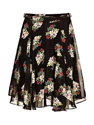 GUESS FLORAL SKIRT WITH SIDE BUCKLES | asymmetric skirts - flipped