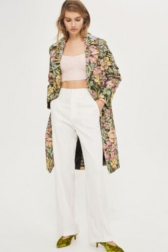 TOPSHOP Floral Tapestry Coat – printed coats - flipped