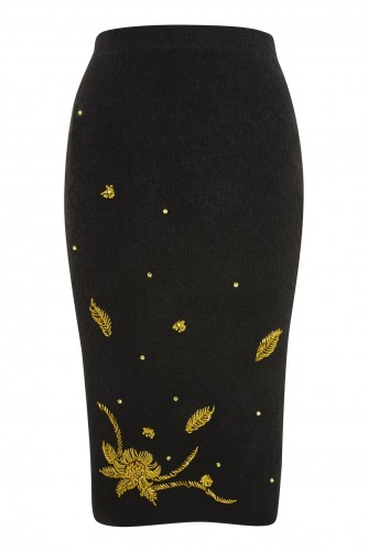 Topshop Fluffy Embroidered Skirt / floral pencil skirts