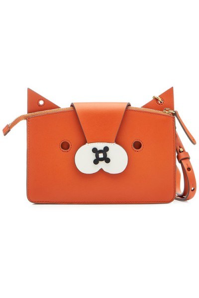 ANYA HINDMARCH Fox Leather Shoulder Bag ~ cute animal handbags - flipped